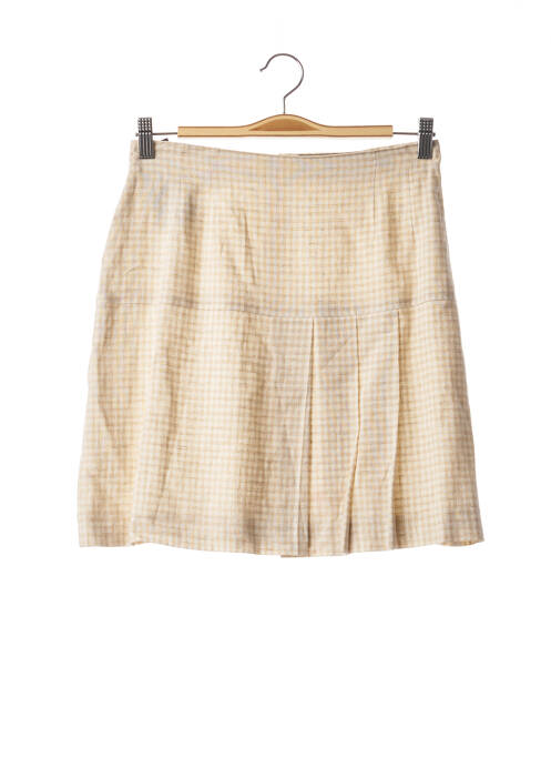 Jupe courte fermeture zippée au dos beige TEENFLO femme