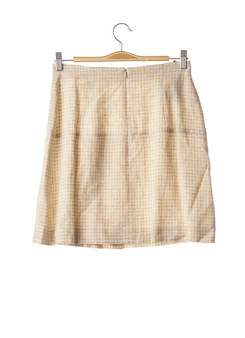 Jupe courte fermeture zippée au dos beige TEENFLO femme