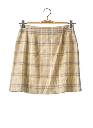 Jupe courte tissage tweed jaune TEENFLO femme
