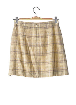 Jupe courte tissage tweed jaune TEENFLO femme