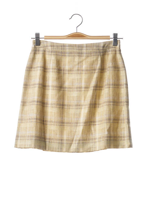 Jupe courte tissage tweed jaune TEENFLO femme