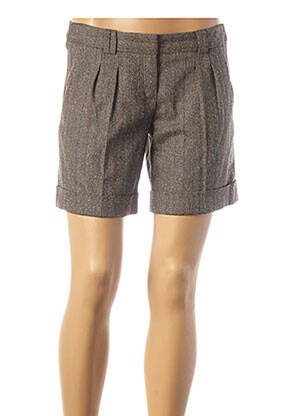 Short fermeture zippée sous rabat avec crochet taille normale marron TEENFLO femme