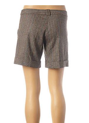 Short fermeture zippée sous rabat avec crochet taille normale marron TEENFLO femme