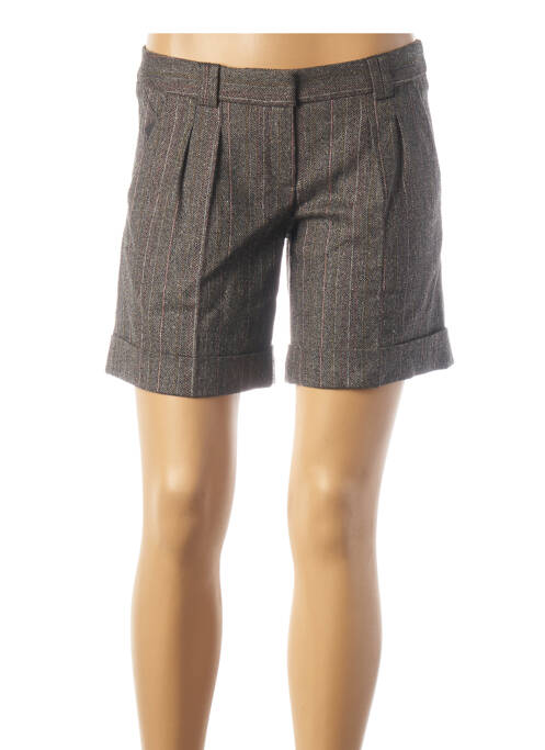 Short fermeture zippée sous rabat avec crochet taille normale gris TEENFLO femme