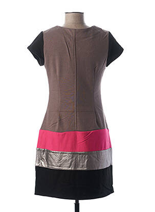 Robe courte manches courtes manches courtes marron MISS CAPTAIN femme