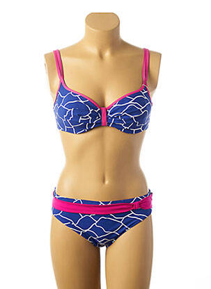 Maillot de bain 2 pièces bleu BELCOR pour femme