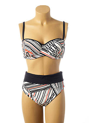 Maillot de bain 2 pièces haut soutien-gorge moulé haut soutien-gorge moulé orange BELCOR femme