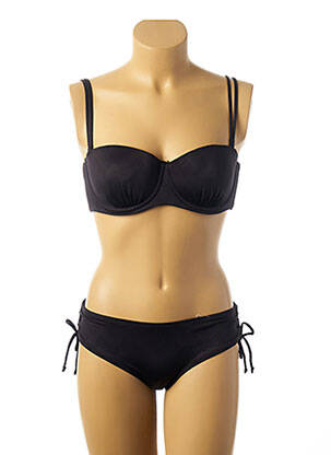 Maillot de bain 2 pièces stretch haut soutien-gorge moulé noir BELCOR femme