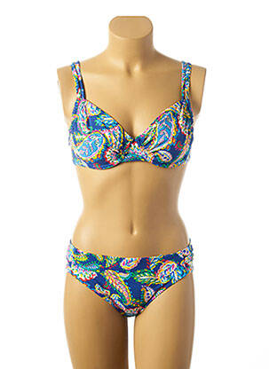 Maillot de bain 2 pièces avec armature bleu BELCOR femme