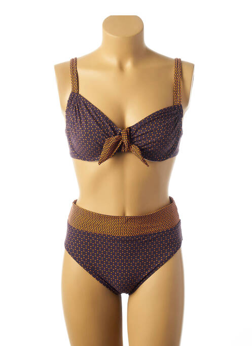 Maillot de bain 2 pièces marron BELCOR pour femme