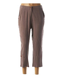 Pantacourt taille élastique marron GUY DUBOUIS femme