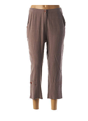 Pantacourt taille élastique marron GUY DUBOUIS femme
