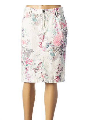 Jupe mi-longue coupe droite beige GUY DUBOUIS femme
