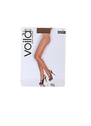 Collants tissage transparent marron VOILA femme