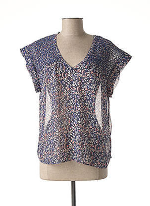 Top coupe fluide manches courtes bleu PEPE JEANS femme