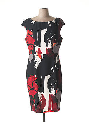 Robe mi-longue imprimé fantaisie sans manche noir POUSSIERE D'ETOLE femme