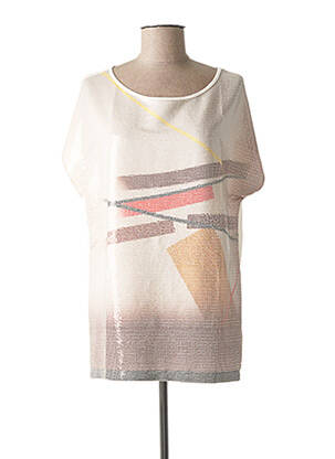 T-shirt imprimé fantaisie manches courtes beige ELEONORA AMADEI femme