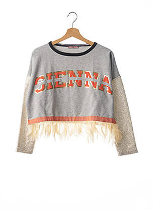 Sweat-shirt stretch manches longues gris DUROMA femme