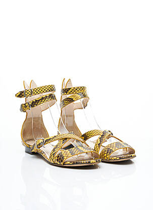 Spartiates fermeture boucle(s) talon plat jusqu'à 3cm jaune BALLY femme