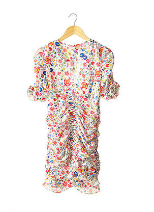 Robe mi-longue imprimé fleurs blanc PALOMA BLUE femme