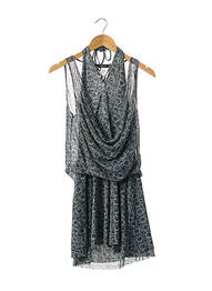 Robe mi-longue imprimé fantaisie sans manche vert LIU JO femme