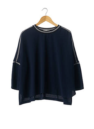 Blouse col rond manches longues bleu 8PM femme
