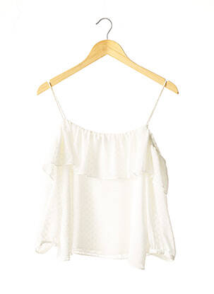 Top coupe fluide fines bretelles blanc SAMSOE & SAMSOE femme