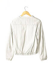 Veste en cuir blanc KOR@KOR pour femme seconde vue