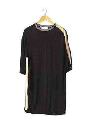 Robe mi-longue tissage crêpe noir 8PM femme