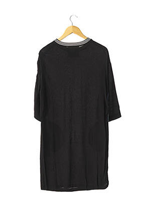 Robe mi-longue tissage crêpe noir 8PM femme