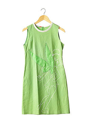 Robe mi-longue imprimé fantaisie sans manche vert CASTELBAJAC femme