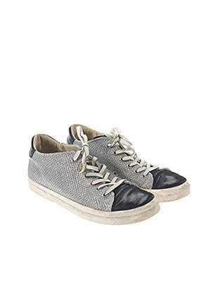 Baskets fermeture lacets talon plat jusqu'à 3cm gris CROWN femme