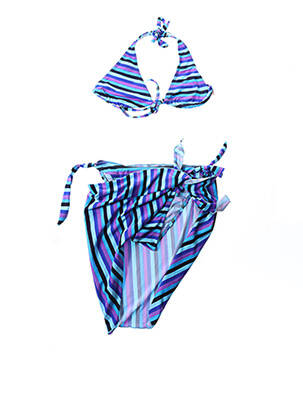 Maillot de bain 2 pièces stretch haut triangles bleu VERY ZEN femme