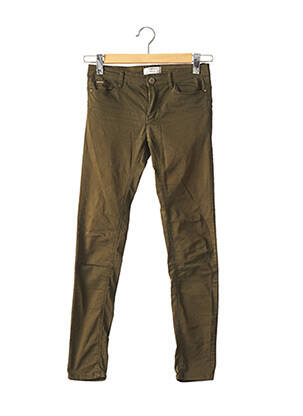 Pantalon 7/8 stretch taille basse vert STRADIVARIUS femme