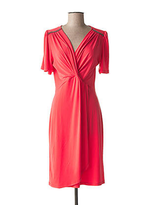 Robe mi-longue coupe cintrée orange LA FEE MARABOUTEE femme