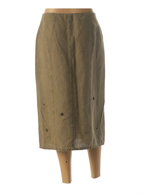 Jupe mi-longue vert DP JEANS pour femme