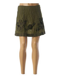 Jupe courte fermeture zip latéral vert VIRGINIE & MOI femme