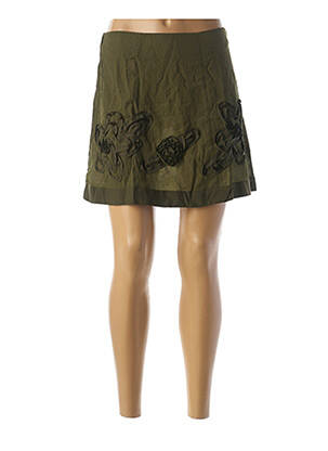 Jupe courte fermeture zip latéral vert VIRGINIE & MOI femme