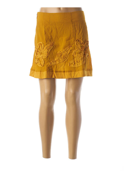 Jupe courte fermeture zip latéral jaune VIRGINIE & MOI femme