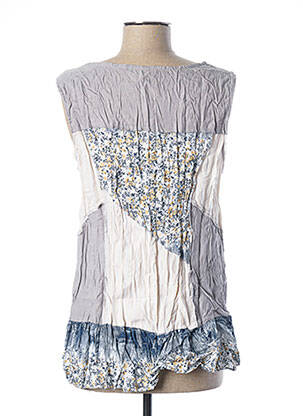 Top coupe cintrée sans manche beige GLAMZ femme