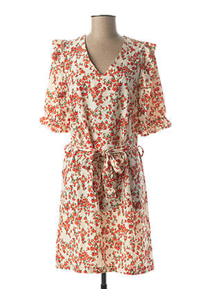 Robe mi-longue orange CHARMING SMILE pour femme