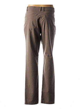Pantalon droit fermeture zippée sous rabat boutonné taille basse gris DISMERO femme