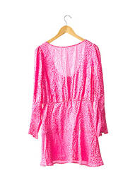 Robe mi-longue manches longues manches longues rose RIXO femme