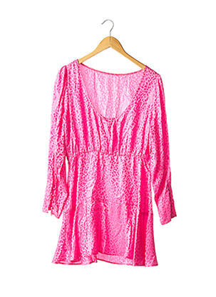 Robe mi-longue manches longues manches longues rose RIXO femme