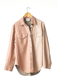 Veste simili cuir fermeture pressionnée rose NANUSHKA femme