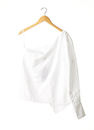 Top col rond manches longues blanc OUD femme