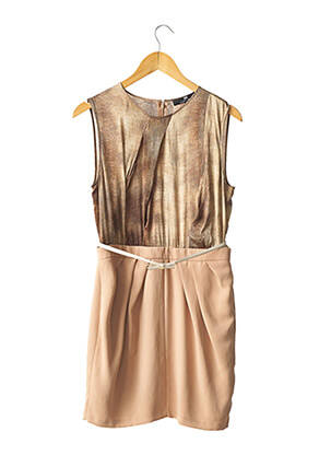 Robe courte fermeture zippée au dos sans manche beige ELISABETTA FRANCHI femme