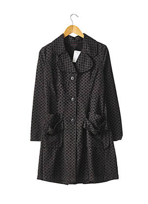 Manteau long noir CUSTO pour femme