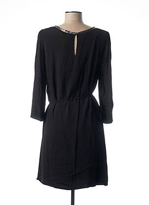 Robe mi-longue manches longues manches longues noir SUNCOO femme