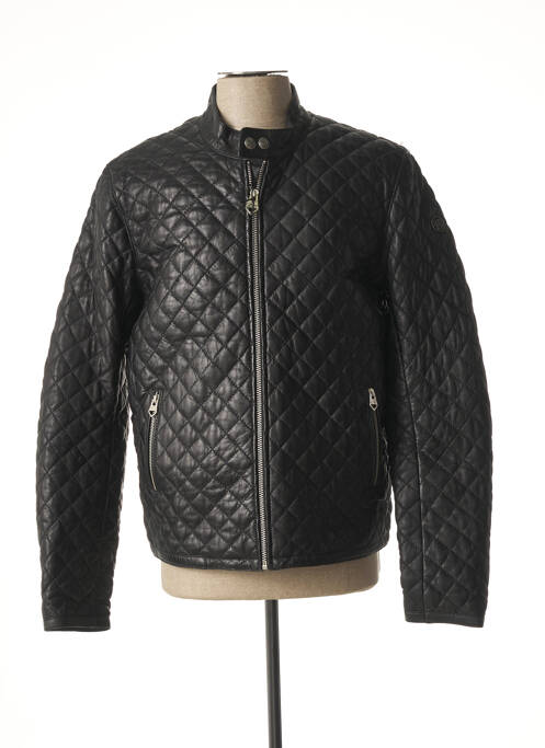 Veste en cuir noir REDSKINS pour homme